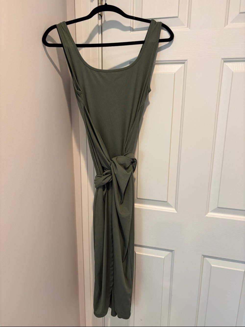 Cider Olive Green Wrap Midi Dress